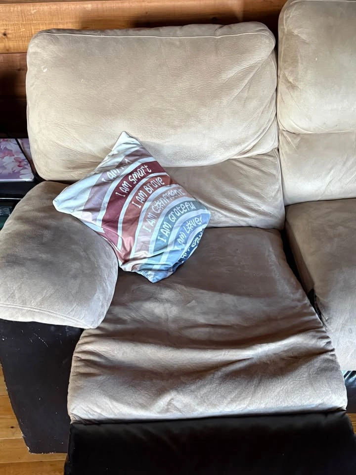 Free Small Couch with Recliner and Cup Holders - photo 2