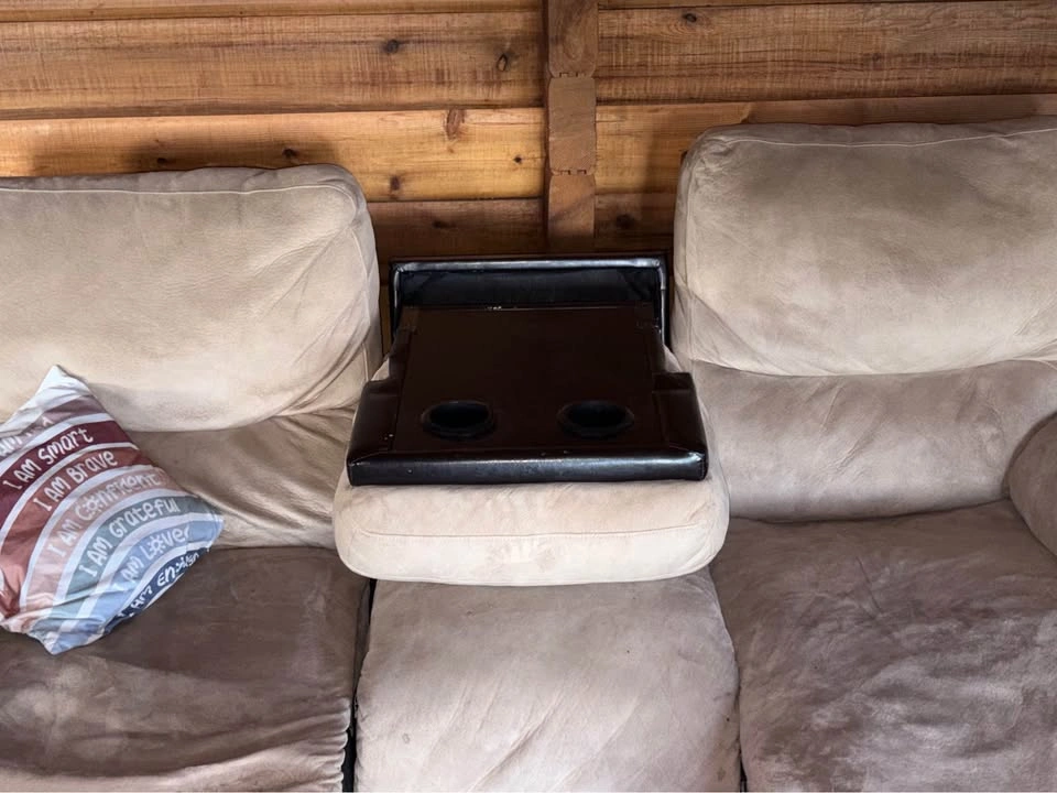 Free Small Couch with Recliner and Cup Holders - photo 4