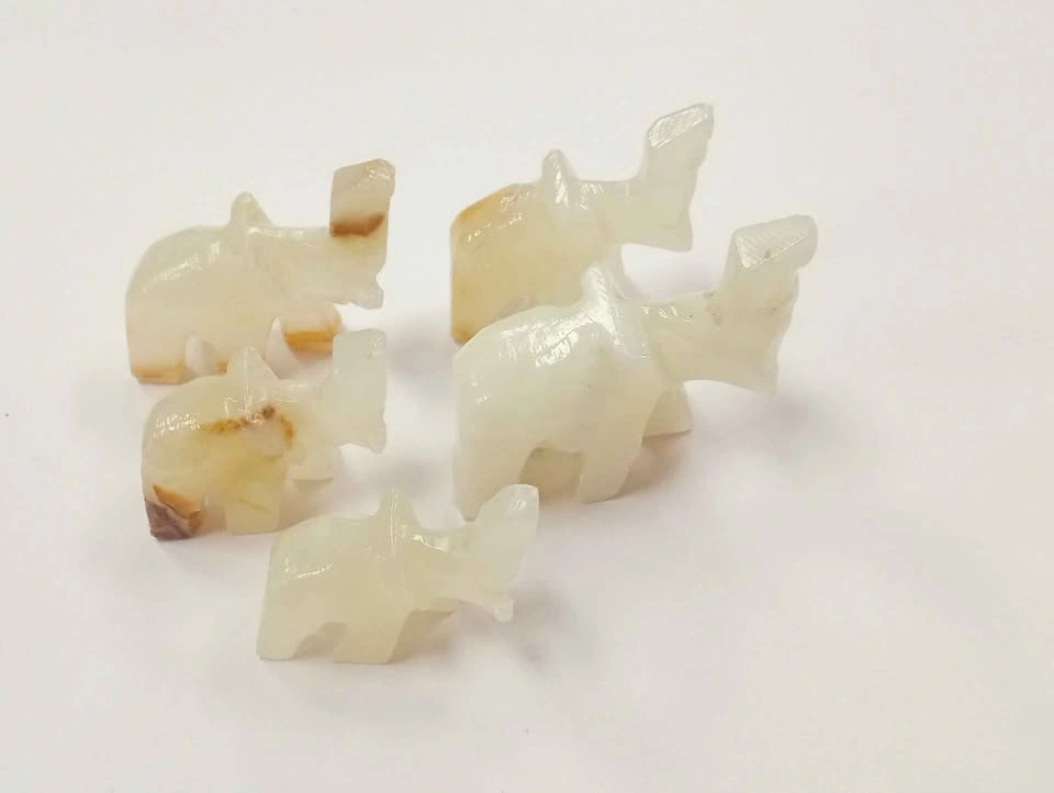 Elephant Figurines Made of Stone Vintage - photo 2