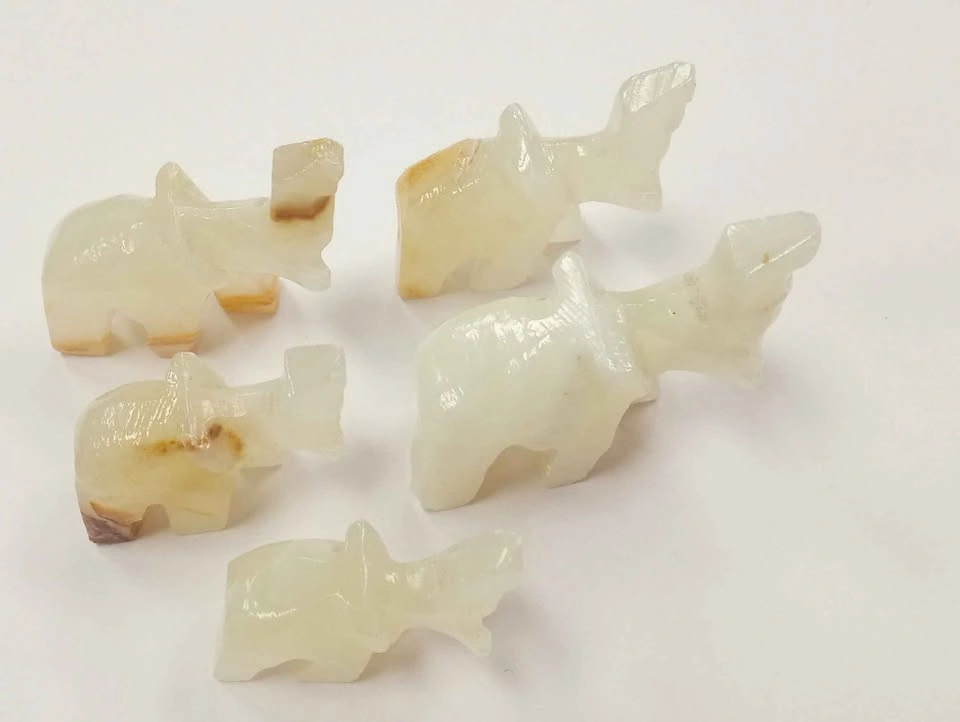 Elephant Figurines Made of Stone Vintage - photo 3