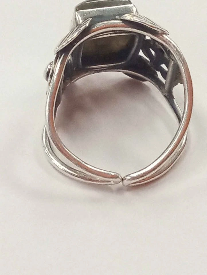 Vintage Hand Crafted Ring Sterling Silver 925 Labradorite Adjust - photo 4