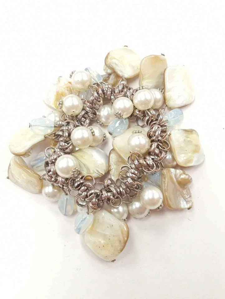 Stretchy Bracelet For Parts - Faux Pearl, Mother of Pearl, Opali - photo 3