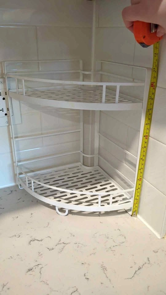 White Metal Corner Shelf