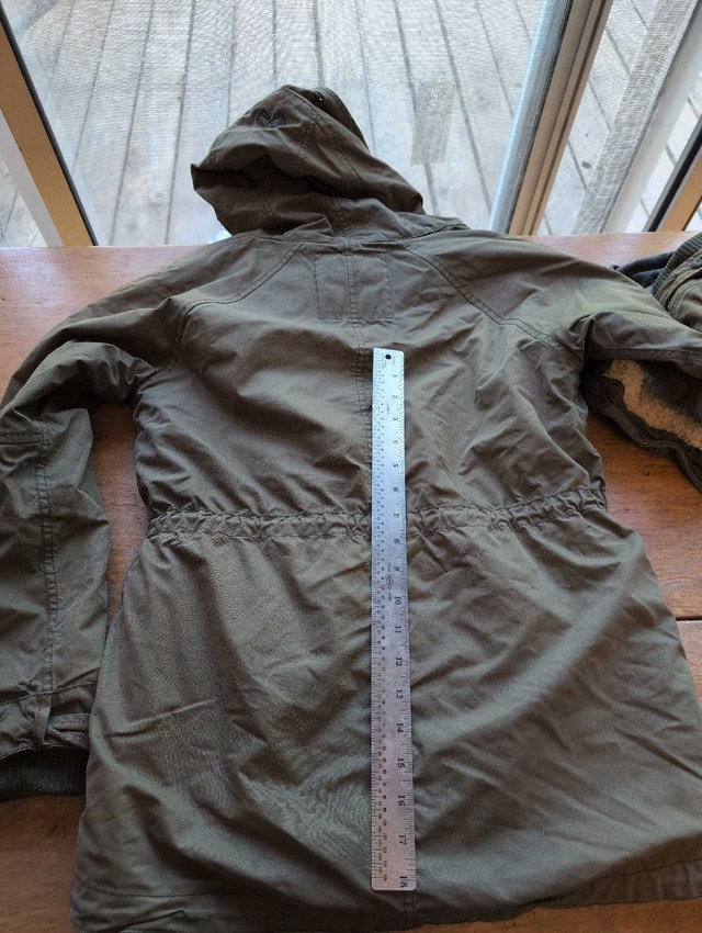 TNA Griffith Military Jacket women's small green zip out liner - photo 5