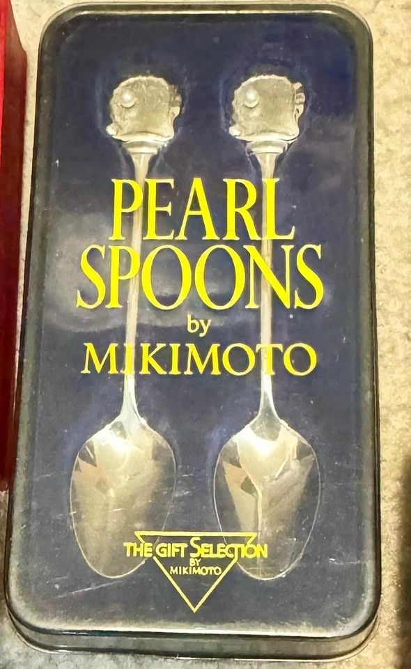 Mikimoto Pearl Spoons & Gold 'n Ebony Steak Knives Set - photo 3
