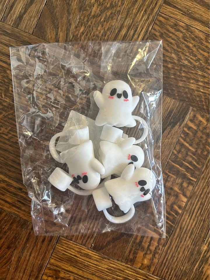 Ghost Straw Toppers (8)