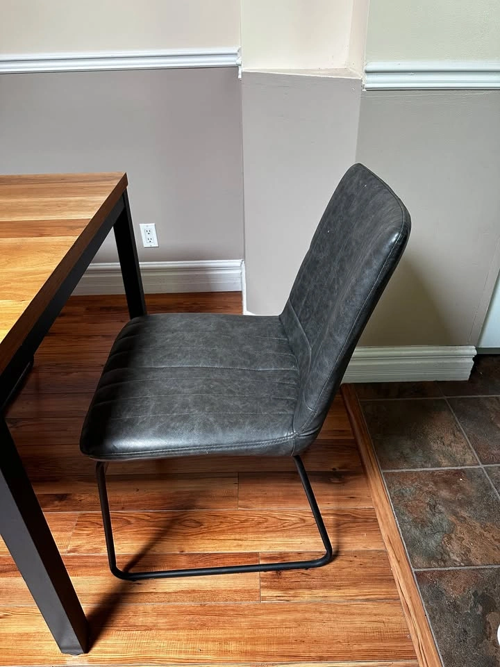 Wood Dining Room Table with 4 Gray Chairs - photo 3