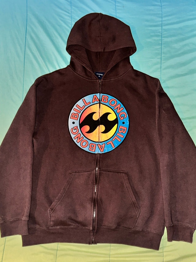 Brown Billabong Zip Up Hoodie - Size XL - photo 2