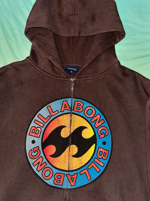 Brown Billabong Zip Up Hoodie - Size XL - photo 3