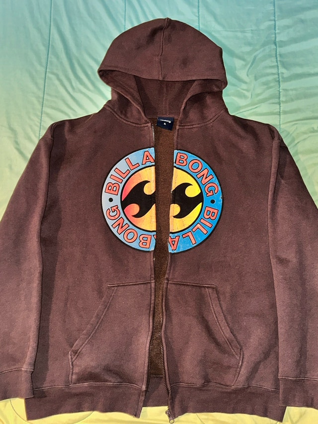 Brown Billabong Zip Up Hoodie - Size XL - photo 4