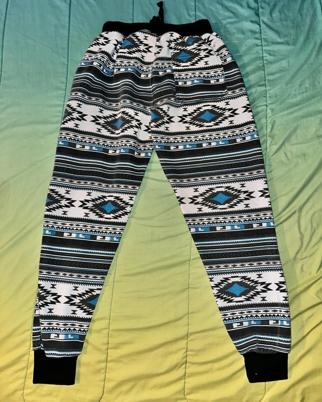 Geometric Print Fleece Jogger Sweatpants - Size Large - photo 2