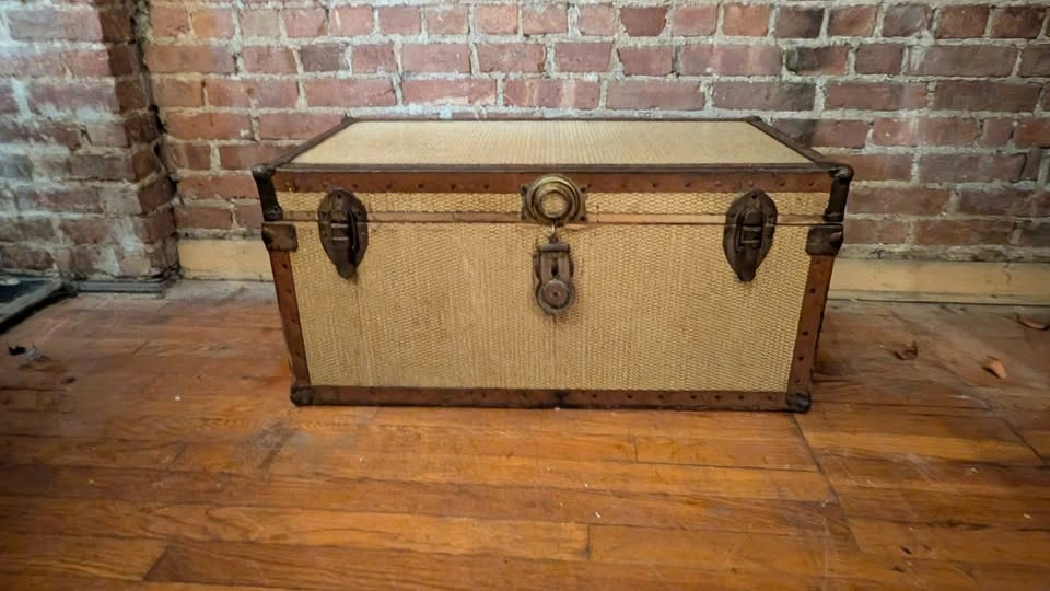 Antique Canvas Travel Trunk
