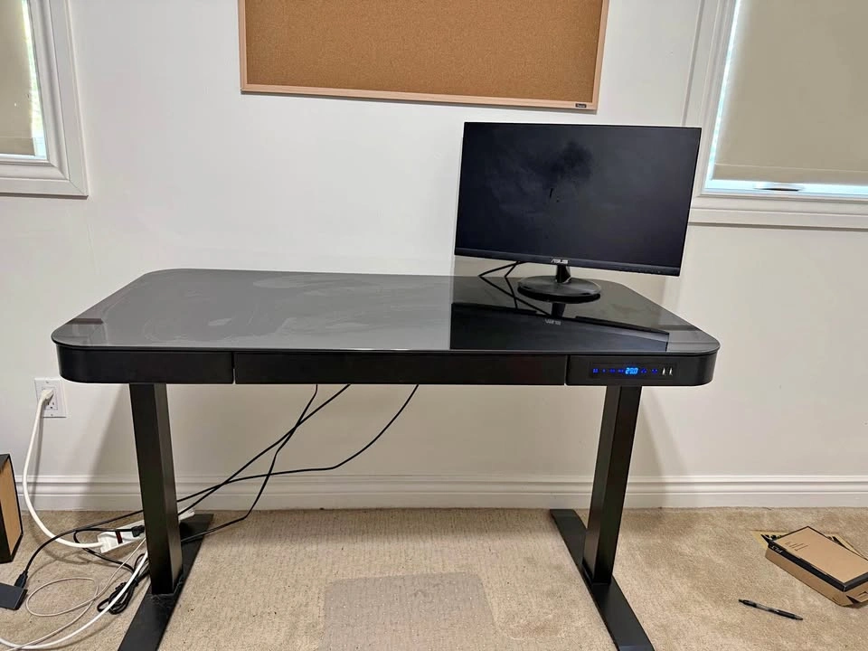 Seville Classics Modern Black Sit Stand Desk