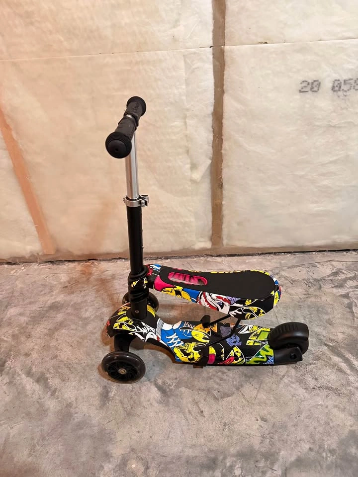 Kids 3-Wheel Scooter with Seat – Adjustable Handlebar