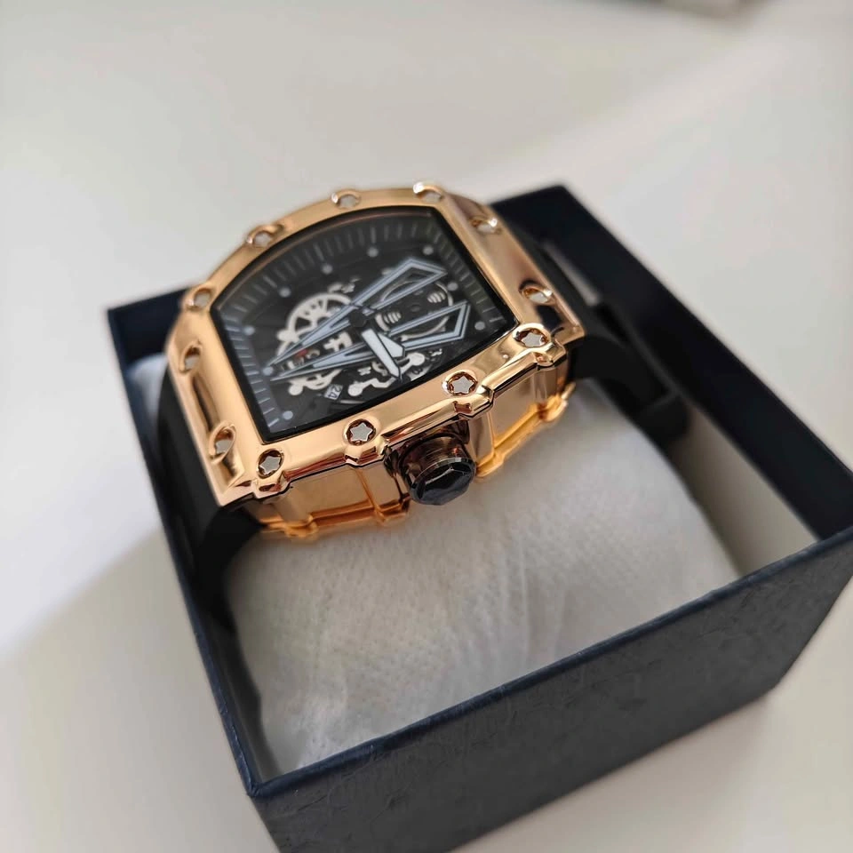 Brand New Big Skeleton Watches – Gold & Piano Black | Still in B - photo 5