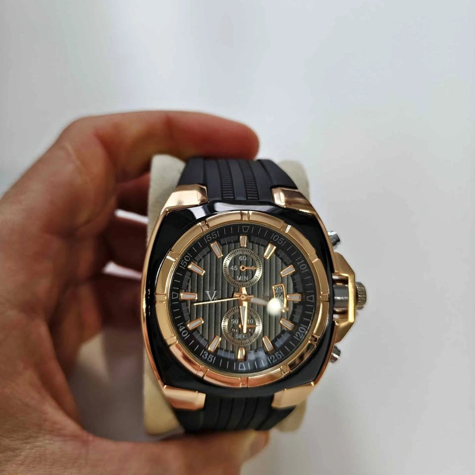 🔥 Big Black & Gold Sports Luxury Watch – Brand New!