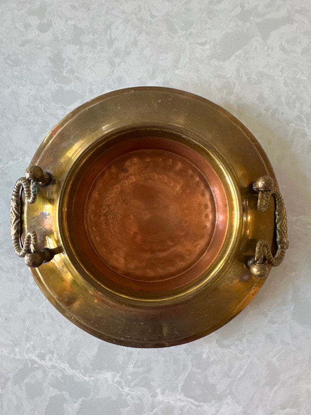 Antique European Brass and Copper Brazier Bowl - photo 2