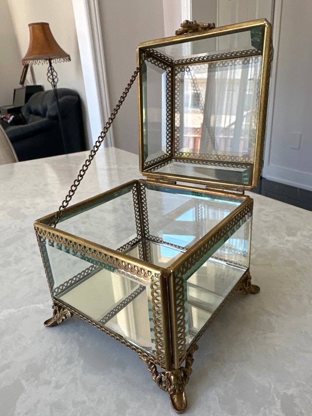 Nicole Miller French-style brass and beveled glass jewelry box - photo 3