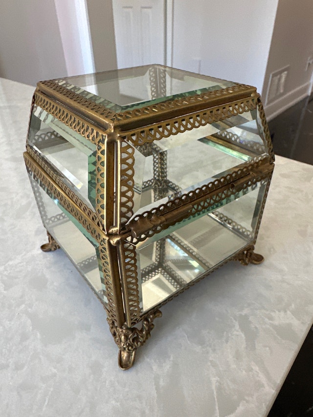 Nicole Miller French-style brass and beveled glass jewelry box - photo 5