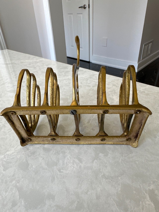 Brass vintage swan toast rack or napkin holder - photo 5