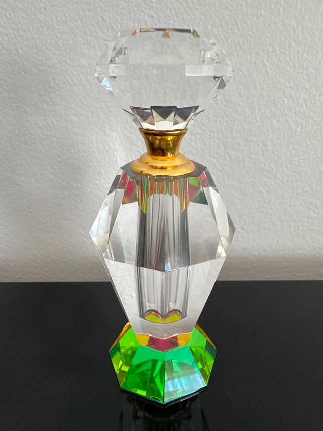 Faceted crystal perfume bottle
