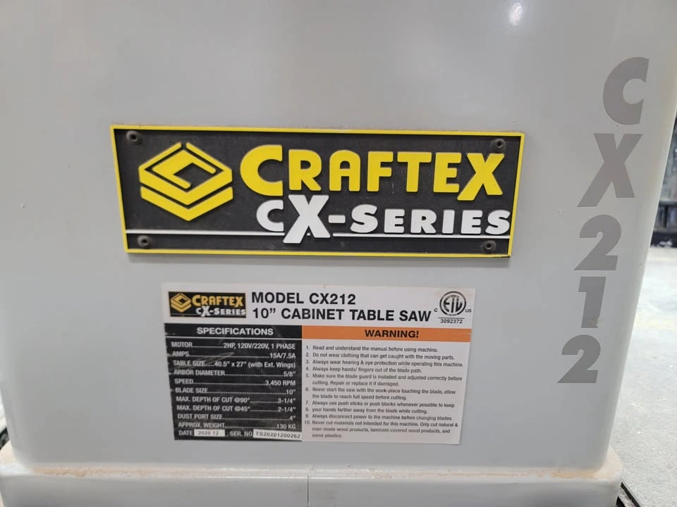 Craftex CX 10" Cabinet Table Saw - photo 3