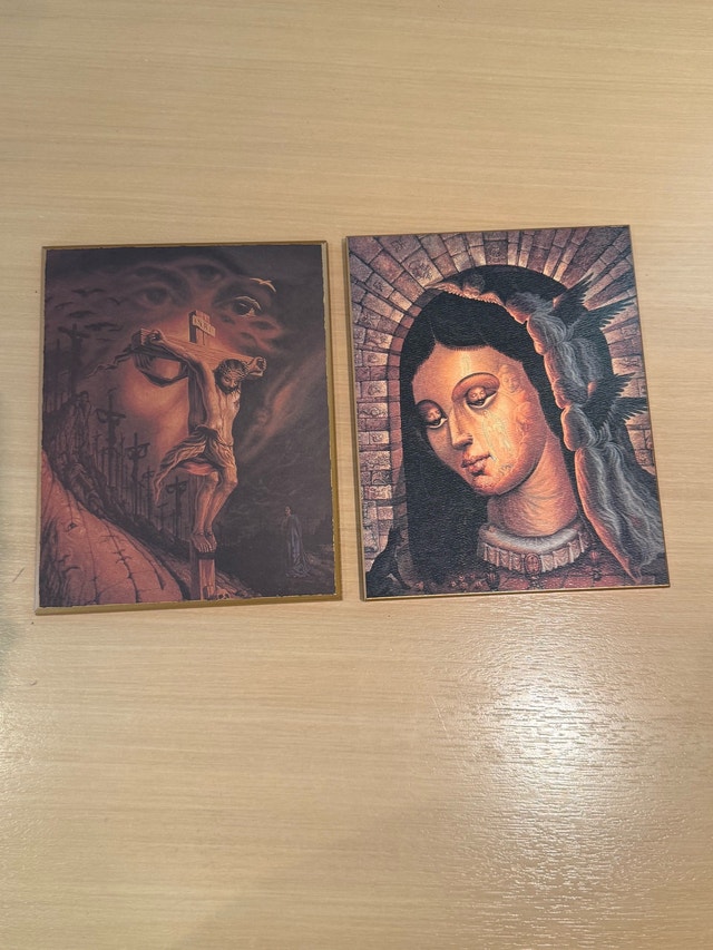 Christian Religious Art Prints - Crucifixion & Our Lady of Guada