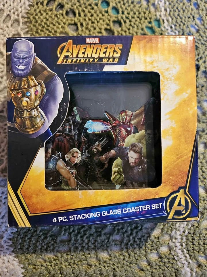 Marvel Avengers Infinity War 4 Pc Glass Coaster Set