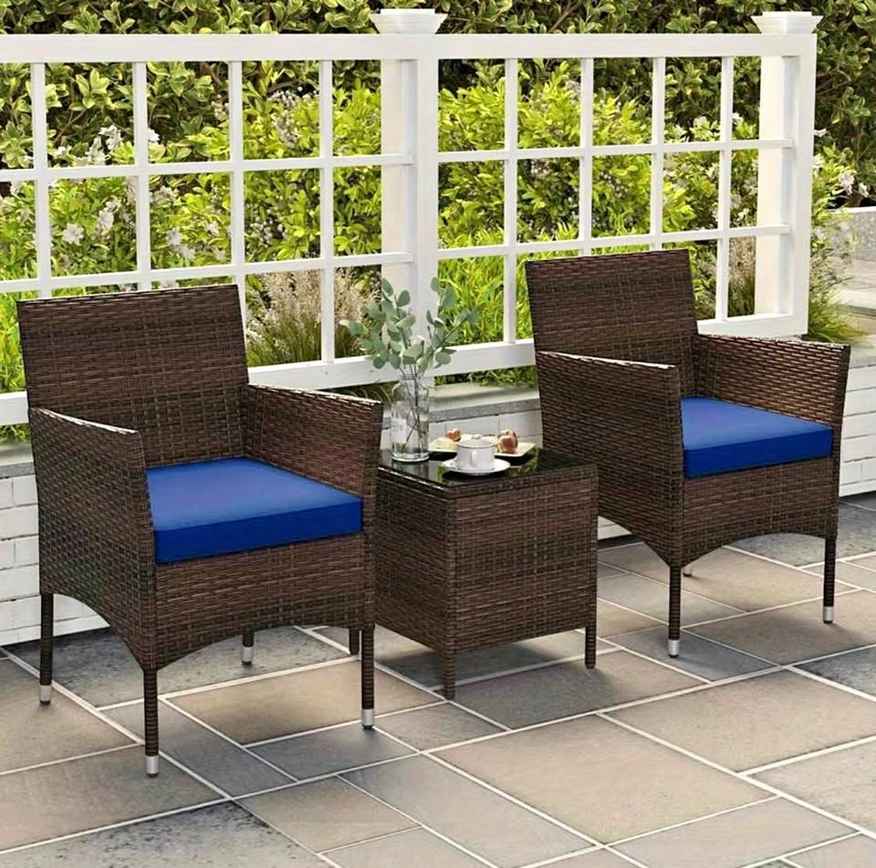 Patio set (blue) + cover - NEW in box, not assembled