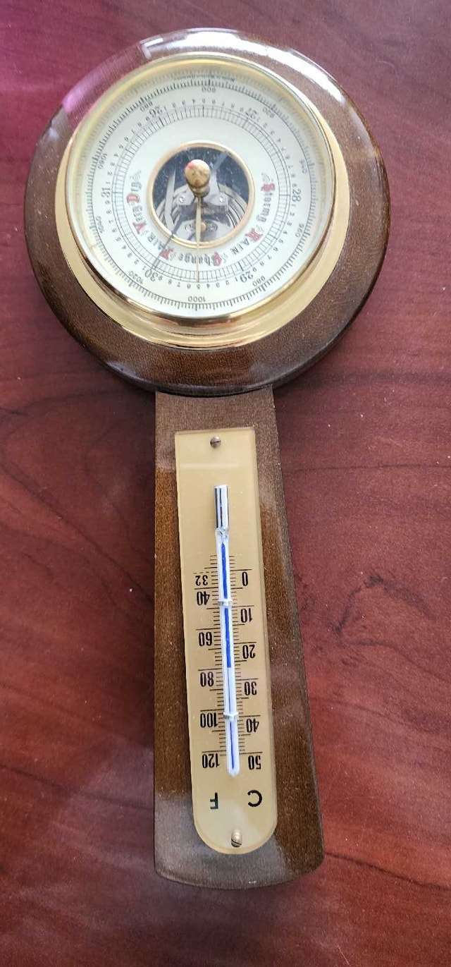 Vintage Barometer and Thermometer Wall Decor