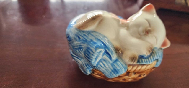 Avon Sleeping Cat Figurine
