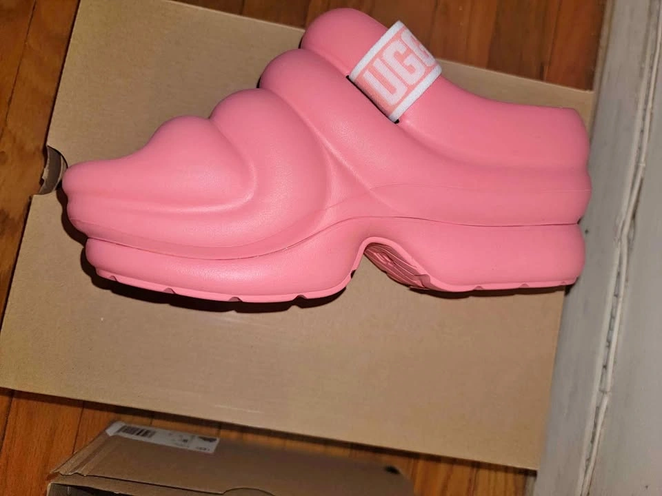 Pink and Black Uggs - Size 8