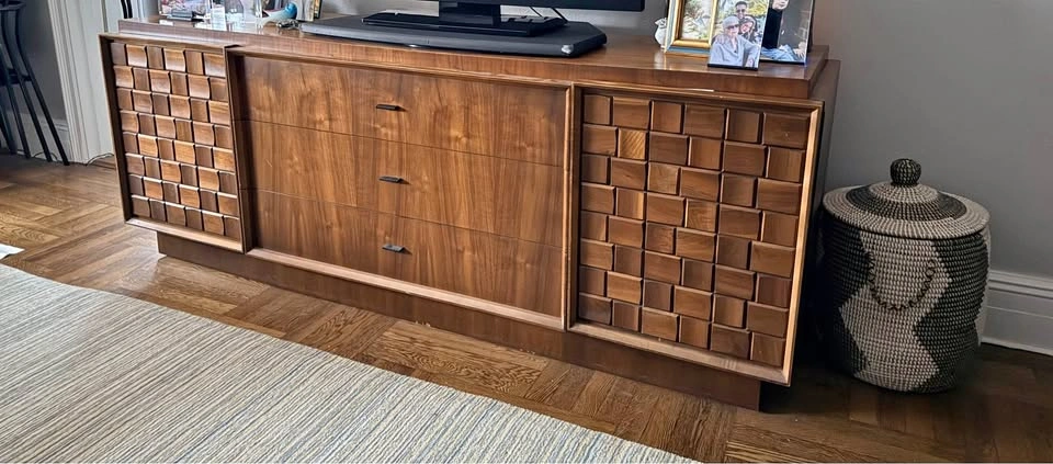 Lane Brutalist Staccato Mid-Century Modern Credenza