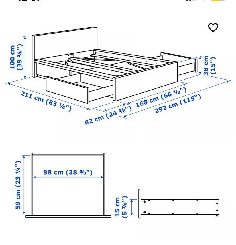 IKEA MALM Queen Bed Frame w/ 4 Drawers - photo 4