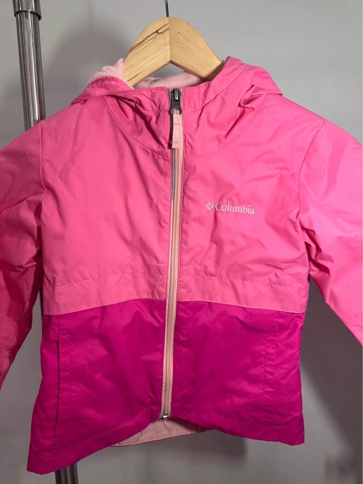 EUC Columbia Girls Rain Spring Light Hooded Jacket Size XS 6 - photo 2
