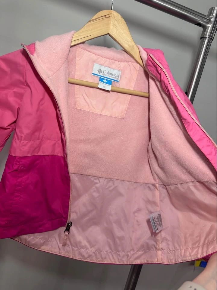 EUC Columbia Girls Rain Spring Light Hooded Jacket Size XS 6 - photo 4