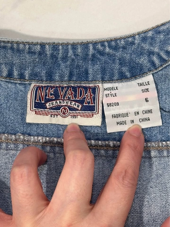 Vintage 90s Y2K Nevada Jeans Denim Mini Dress Size 6 - photo 5