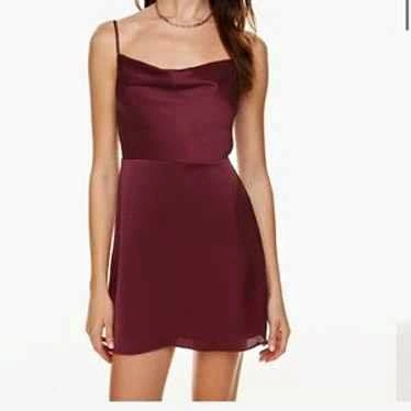 EUC Sunday Best Aritzia Spencer Satin Mini Dress - Wine - Size 4