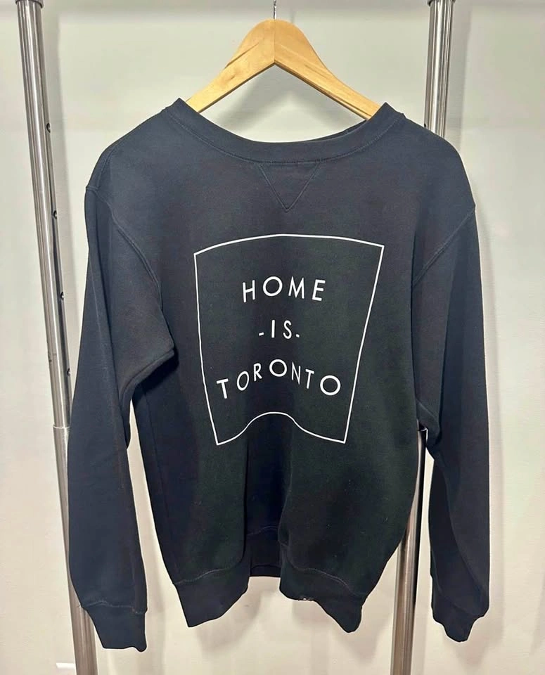 PEACE COLLECTIVE Black Crewneck Sweatshirt Home Is Toronto XS