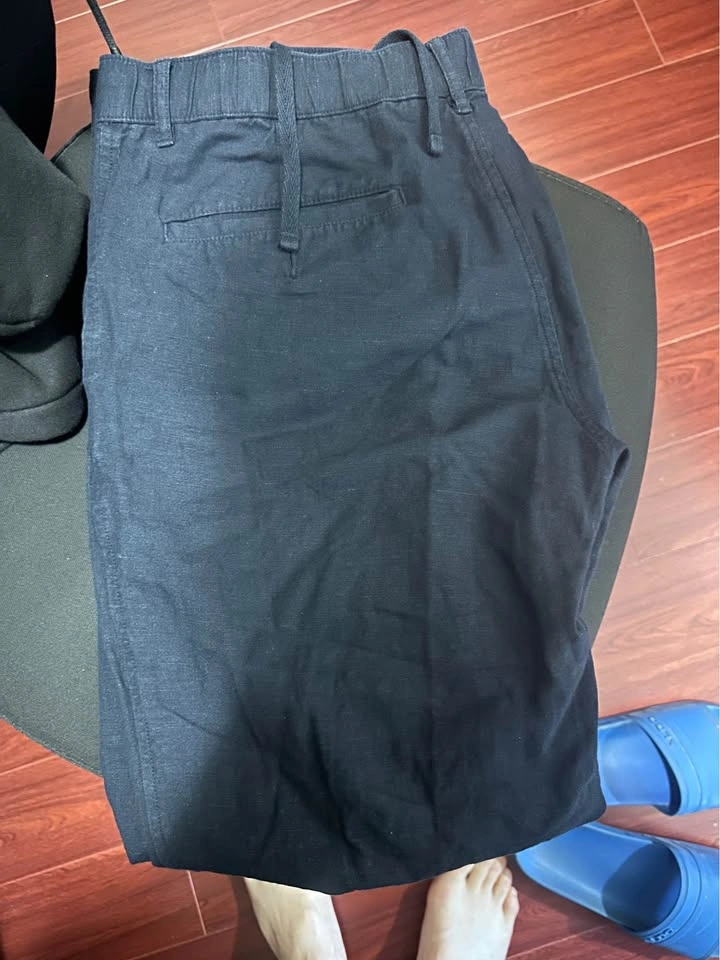 Uniqlo Men's Navy Cotton Linen Blend Easy Pants M - photo 2