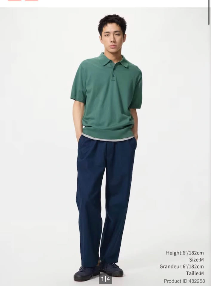 Uniqlo Men's Navy Cotton Linen Blend Easy Pants M - photo 4