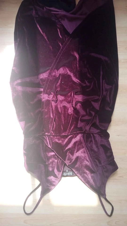 Dynamite Burgundy Velvet Wrap Dress - photo 5