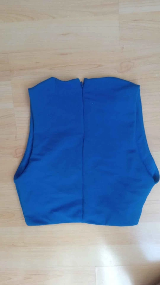 Zara Blue Ribbed Crop Top - photo 2