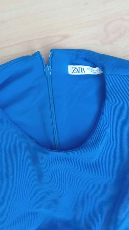 Zara Blue Ribbed Crop Top - photo 3