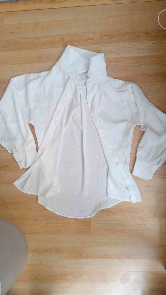 Flowy White Long Sleeve Button Up Shirt