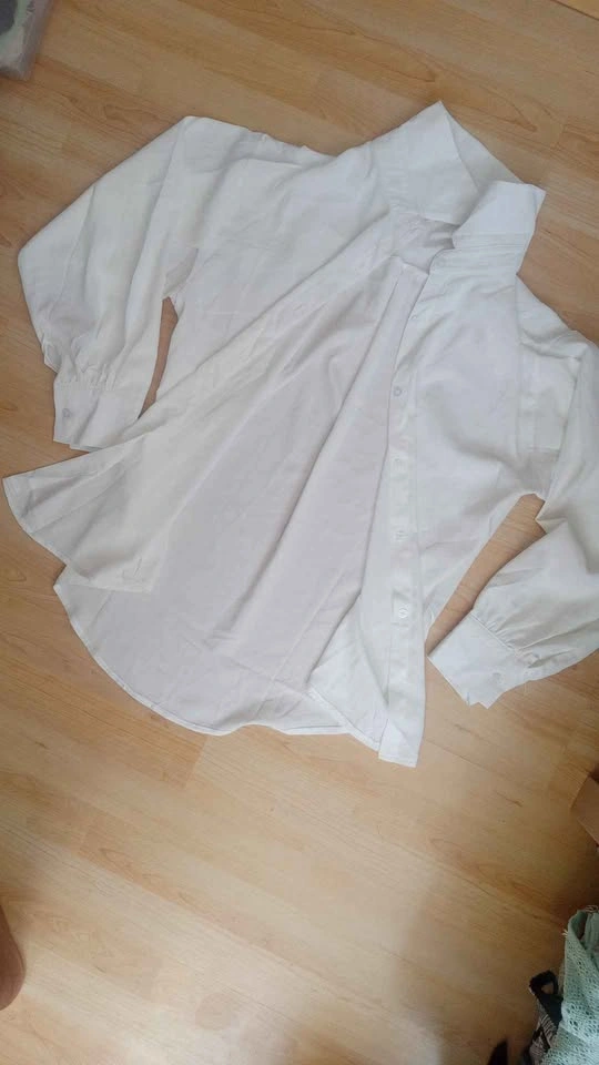 Flowy White Long Sleeve Button Up Shirt - photo 2