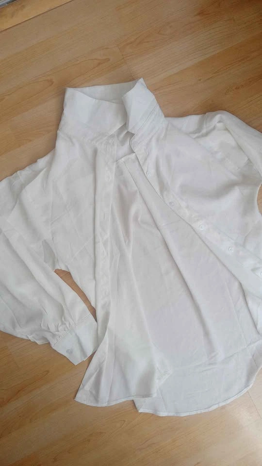 Flowy White Long Sleeve Button Up Shirt - photo 3