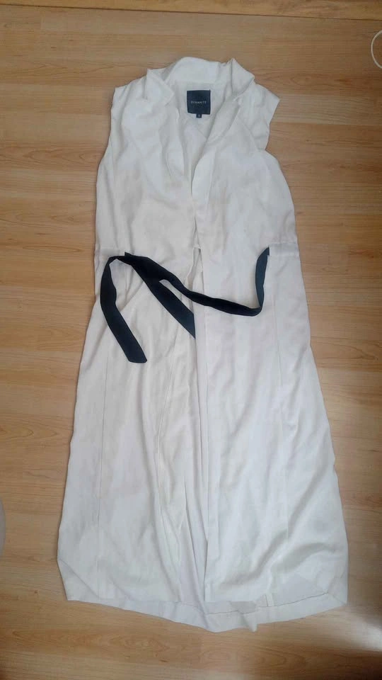Dynamite white sleeveless long cardigan M - photo 2