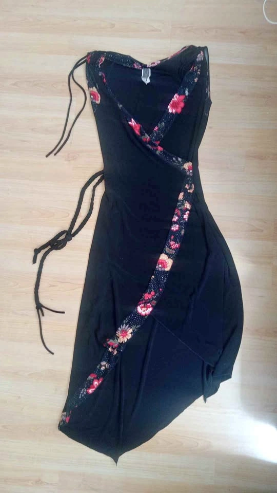 Vovo Black Floral Wrap Dress