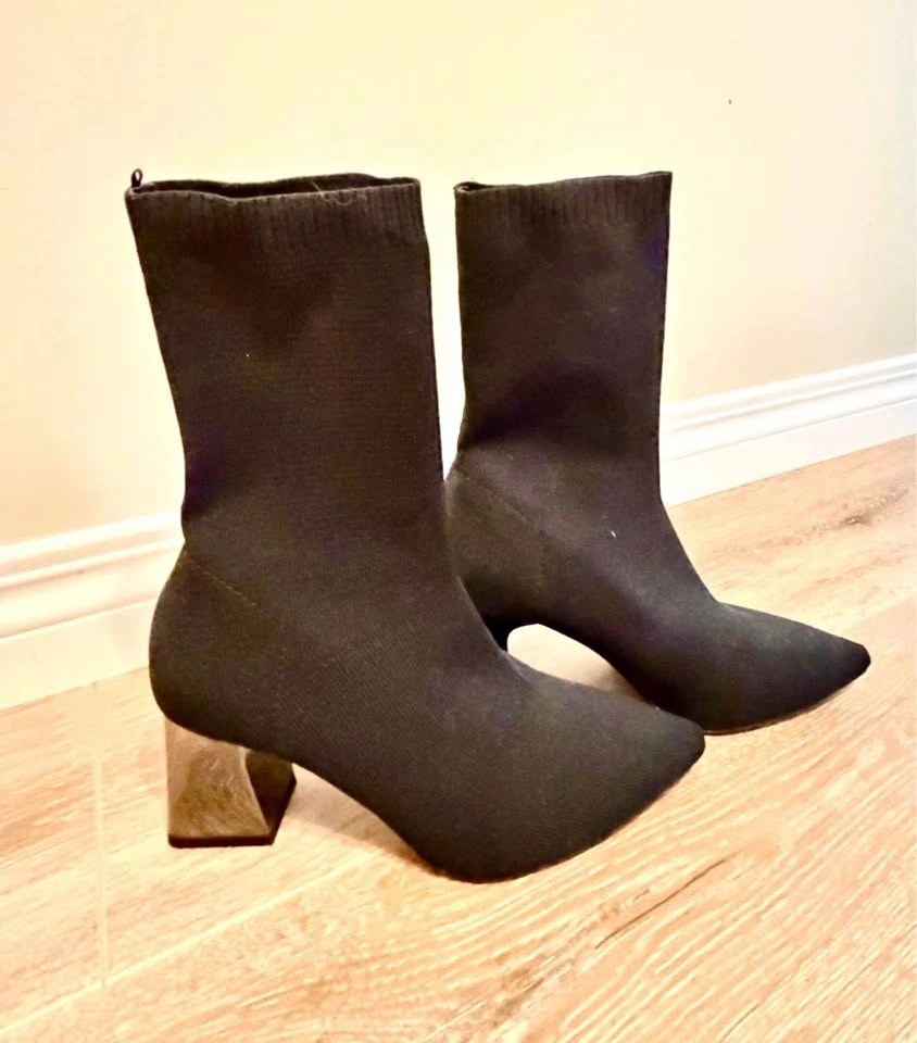 ZARA Black Sock Boots Size 36